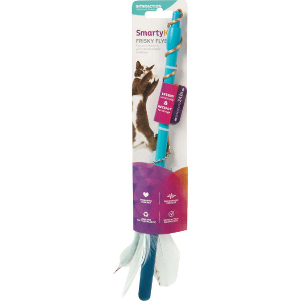 SmartyKat Frisky Flyer Extendable Feather Wand Cat Toy 09674-94997-024