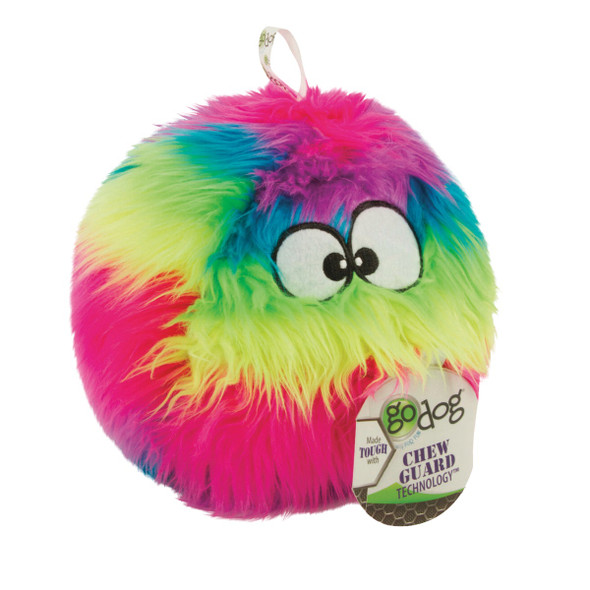 goDog Furballz  Large Rainbow Squeaky Plush Dog Toy 73739-48997-024