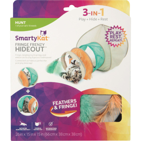 SmartyKat Fringe Frenzy Cat Hideout Tunnel 09202-99997-012