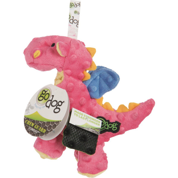 goDog Dragons Small Coral Squeaky Plush Dog Toy 70801-48997-024