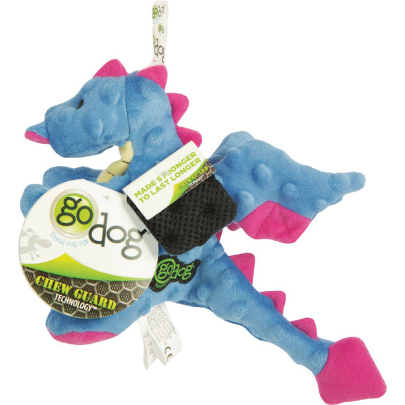 goDog Dragons Small Periwinkle Squeaky Plush Dog Toy 70800-48997-024
