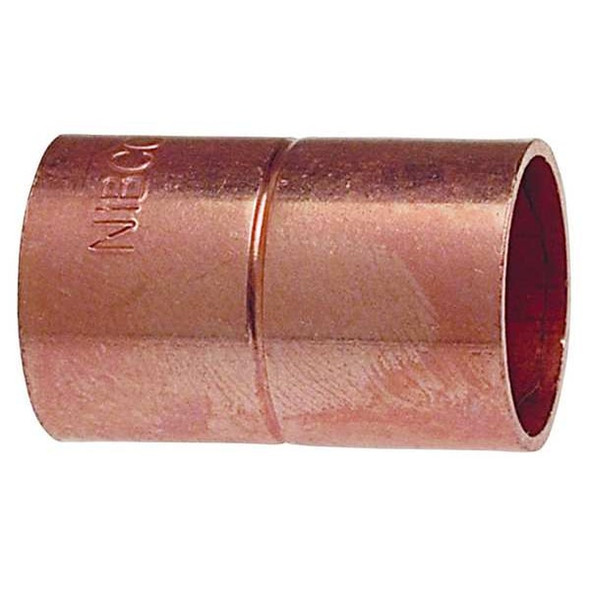 Nibco Coupling with Stop,Wrot Copper,2",CxC 600RS 2