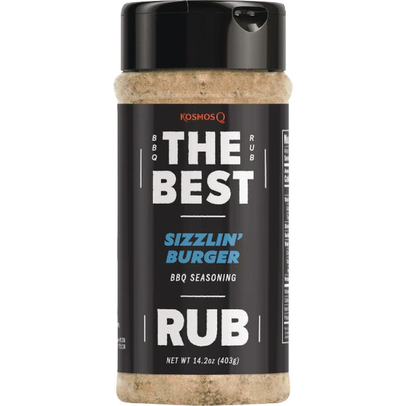 Kosmos Q 14.2 Oz. The Best Sizzlin' Burger Rub KOS-TBB-RUB-Shk