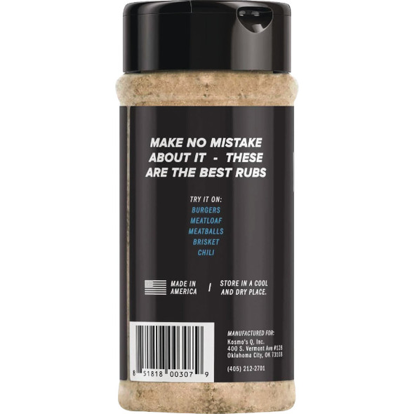 Kosmos Q 14.2 Oz. The Best Sizzlin' Burger Rub KOS-TBB-RUB-Shk 883769