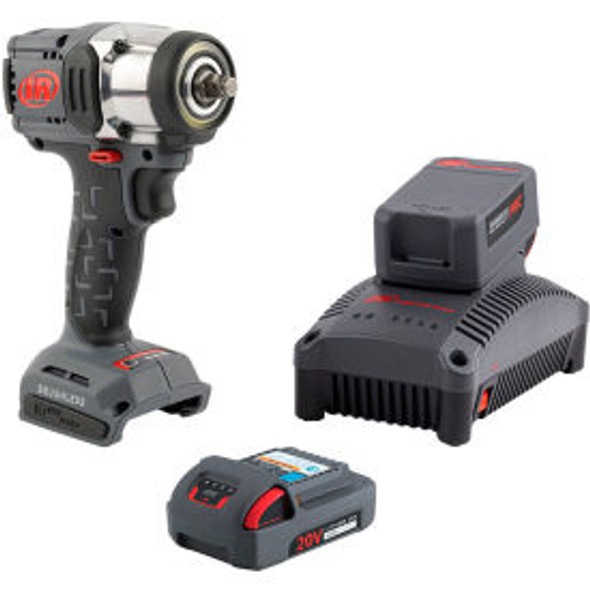 Ingersoll Rand 20V 1/2"" Cordless Impact Wrench 2 Battery Kit Mid-Torque Compact