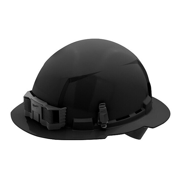 BOLT Black Full Brim Hard Hat w/4pt Ratcheting Suspension - Type 1, Class E