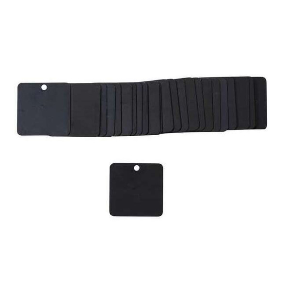 Brady Blank Tag, Aluminum, 1 1/2 in H x 1 1/2 in W, Black, Square, 25 PK 87619