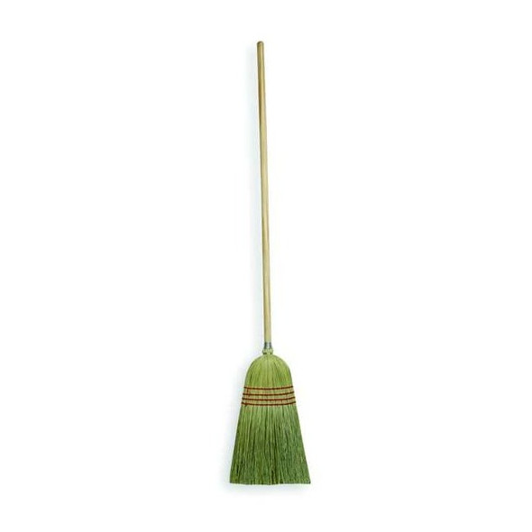 11 1/2 in Sweep Face Corn Broom, Soft/Stiff Combination, Natural, Tan