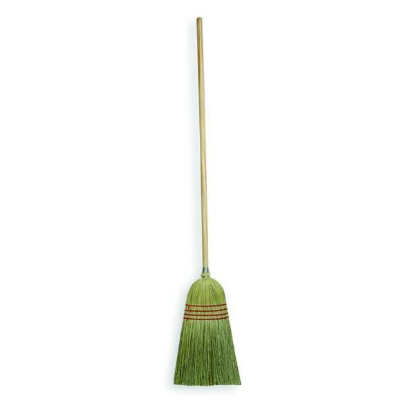 11 1/2 in Sweep Face Corn Broom, Soft/Stiff Combination, Natural, Tan