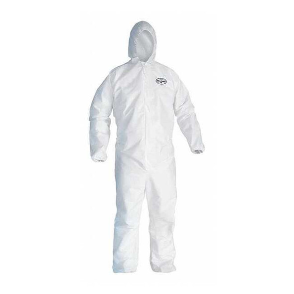 Kleenguard Hooded Disposable Coveralls,S,White,PK25 41503