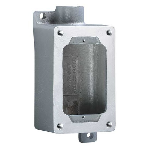 Electrical Box, 22 cu in, Device Box Type, 1 Gang, Aluminum, Rectangular Shape