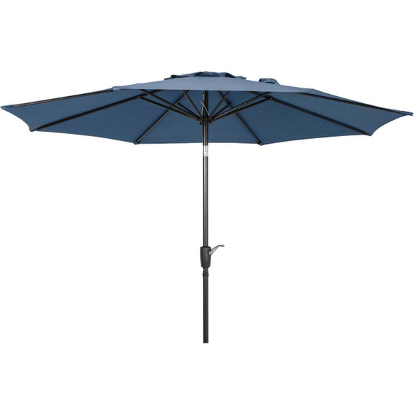 Outdoor Expressions 9 Ft. Aluminum Tilt/Crank Heather Blue Patio Umbrella 856151