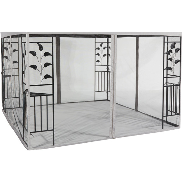 Outdoor Expressions 10 Ft. x 10 Ft. Gray Replacement Gazebo Netting 828410