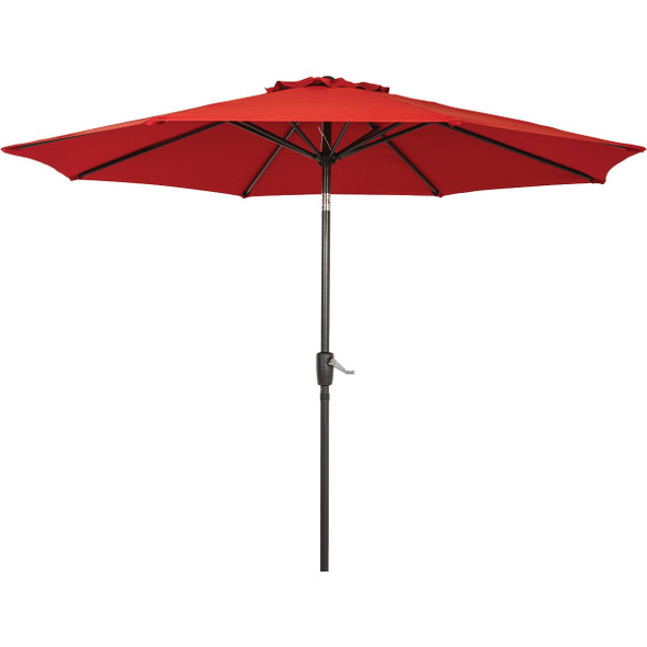 Outdoor Expressions 9 Ft. Aluminum Tilt/Crank Crimson Red Patio Umbrella 862182