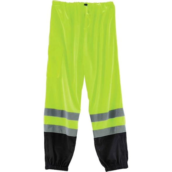Ergodyne Black Bottom Hi-Vis Pants,Lime,2XL-3XL 8910BK