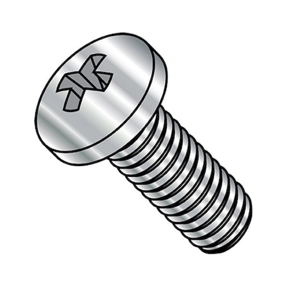 #0-80 x Machine Screw, Plain Steel, 3/16 in L, 5000 PK