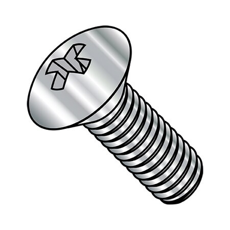 #10-32 x 1 in Phillips Oval Machine Screw, Plain Stainless Steel, 2000 PK