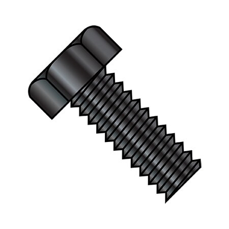 #10-24 x 1-1/4 in Hex Hex Machine Screw, Black Oxide Steel, 3000 PK