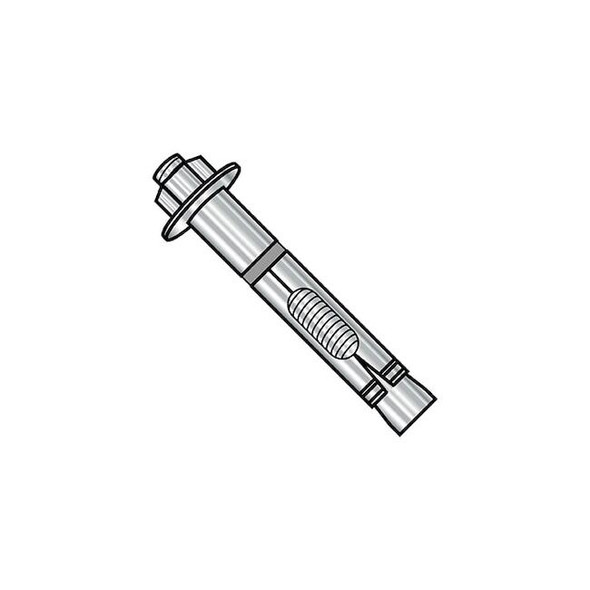 Sleeve Anchor, 1/2" Dia., 3" L, 18-8 Stainless Steel Plain, 25 PK