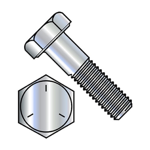 Grade 5, 3/8"-16 Hex Head Cap Screw, Zinc Plated Steel, 4-1/2 in L, 225 PK