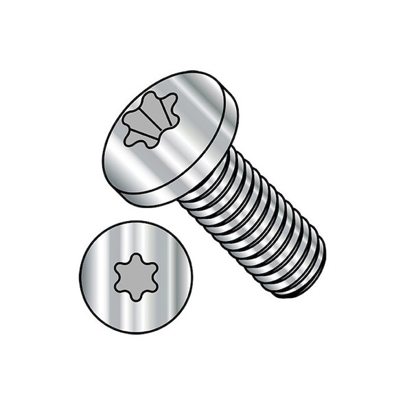 M3-0.50 x 4 mm Torx Pan Machine Screw, Plain 18-8 Stainless Steel, 2000 PK