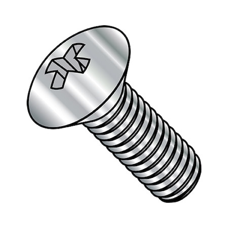 #10-24 x 1 in Phillips Oval Machine Screw, Plain Stainless Steel, 2000 PK
