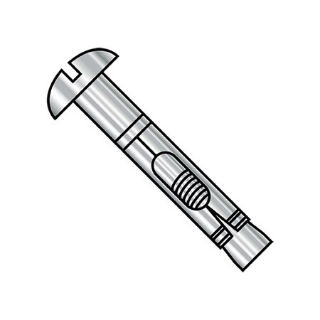 Sleeve Anchor, 1/4" Dia., 2" L, 18-8 Stainless Steel Plain, 100 PK