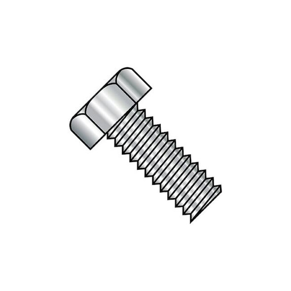 #10-24 x 1/2 in Hex Hex Machine Screw, Plain Steel, 3000 PK