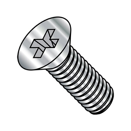 #10-24 x 5/8 in Phillips Flat Machine Screw, Plain Stainless Steel, 3000 PK