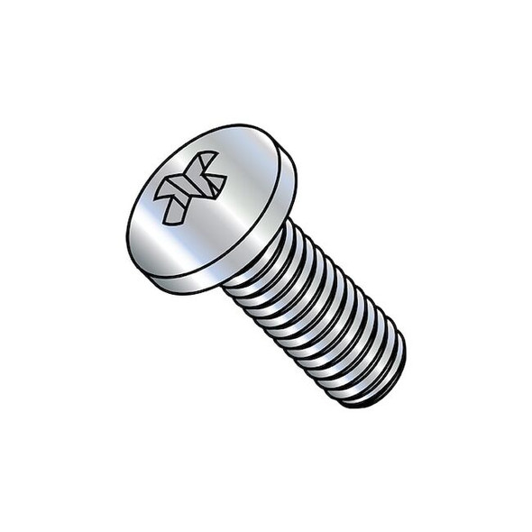 #10-32 x 1-3/8 in Phillips Pan Machine Screw, Zinc Plated Steel, 3000 PK