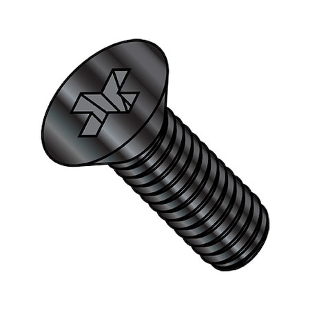 #6-32 x 7/8 in Phillips Flat Machine Screw, Black Oxide Stainless Steel, 5000 PK