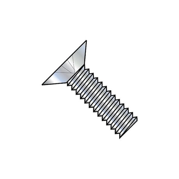 1/4"-20 x 1-1/4 in Phillips Flat Machine Screw, Zinc Plated Steel, 2000 PK
