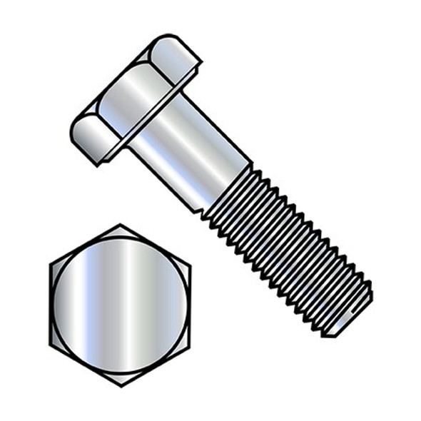 Grade 2, 3/8"-16 Hex Head Cap Screw, Zinc Plated Steel, 6 in L, 175 PK