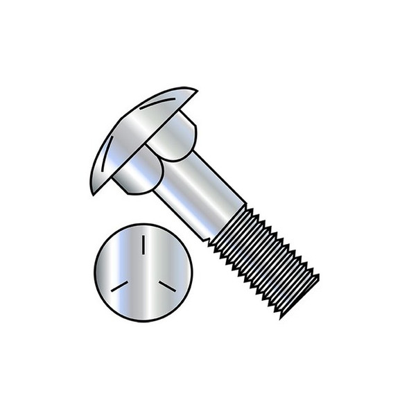 Carriage Bolt, Square Neck, Steel, Zinc Plated, 50 PK