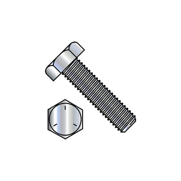 Grade 5, 3/8"-16 Hex Head Tap Bolt, Zinc Plated Steel, 3 in L, 250 PK