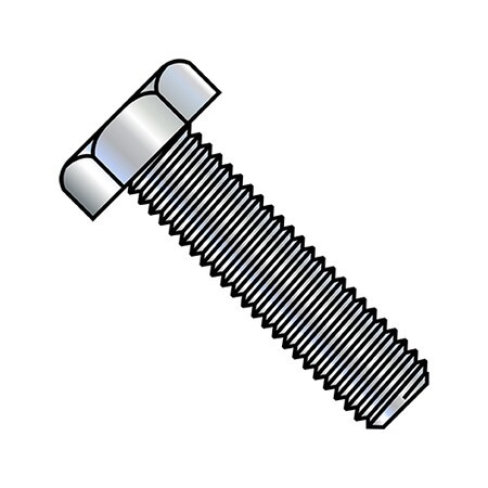 3/8"-16 Hex Head Tap Bolt, Zinc Plated Steel, 1-1/4 in L, 500 PK