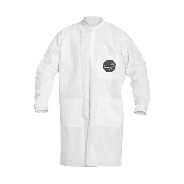 ProShield 10 Disposable Lab Coat, ProShield(R), Snaps Closure, White, L, 30 PK
