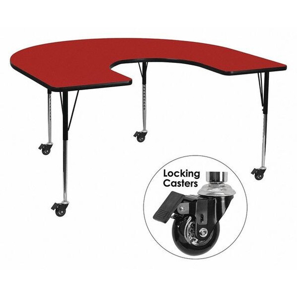 Activity Table,Horeshoe Shp,Red,60"x66"