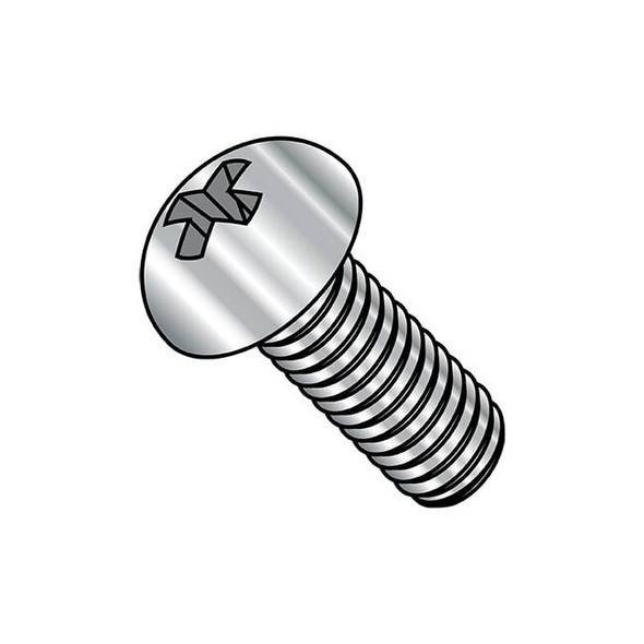 #10-32 x 1 in Phillips Round Machine Screw, Plain Stainless Steel, 2000 PK