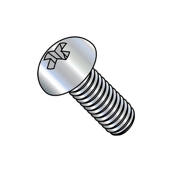 1/4"-20 x 3/8 in Phillips Round Machine Screw, Zinc Plated Steel, 4000 PK