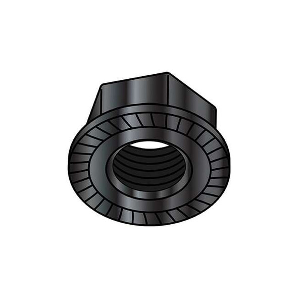 Flange Nut, 5/16"-18, Steel, Zinc Baked, 0.5 in Hex Wd, 0.17 in Hex Ht, 1500 PK