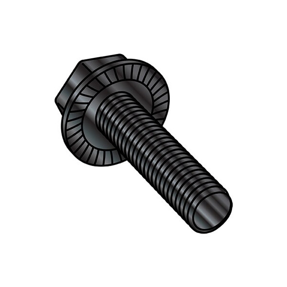 1/4-20in x 1-1/4in Flange Bolts, Black Oxide Steel, 1500 PK