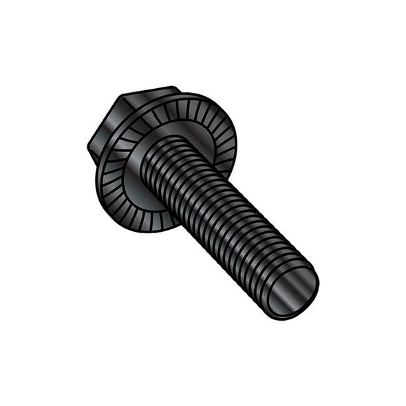 10-32in x 1/2in Flange Bolts, Steel Black Oxide, 5000 PK