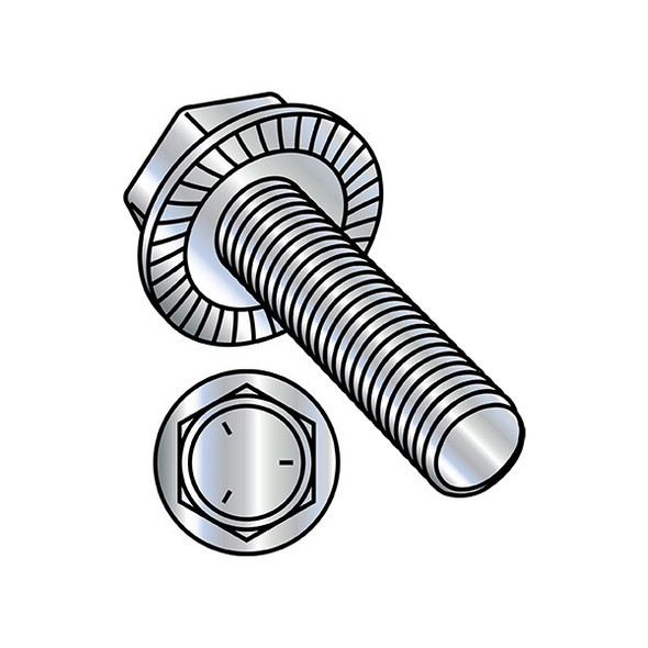 1/4-20in x 1-1/2in Flange Bolts, Steel Zinc, 1250 PK
