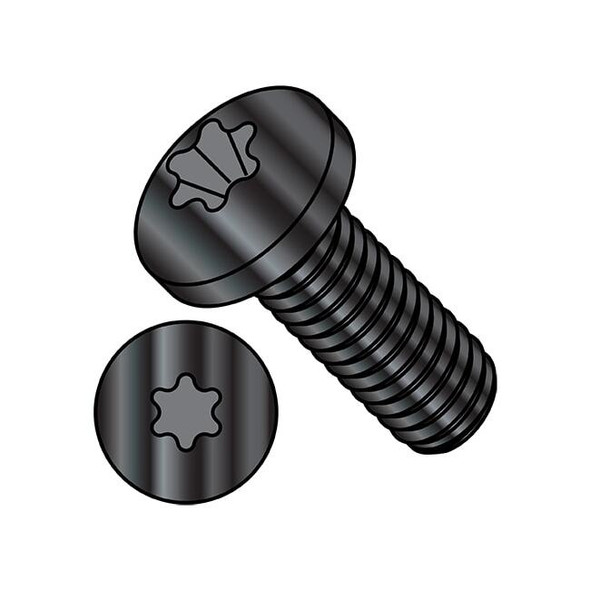 #6-32 x 3/8 in Torx Pan Machine Screw, Black Oxide Steel, 10000 PK