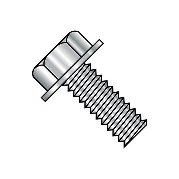 #8-32 x 1 in Hex Hex Machine Screw, Plain Steel, 4000 PK