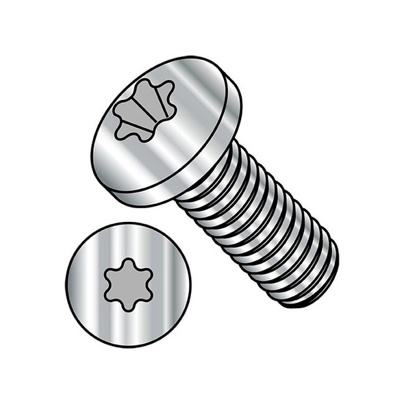 1/4"-20 x 5/8 in Torx Pan Machine Screw, Plain Steel, 1000 PK