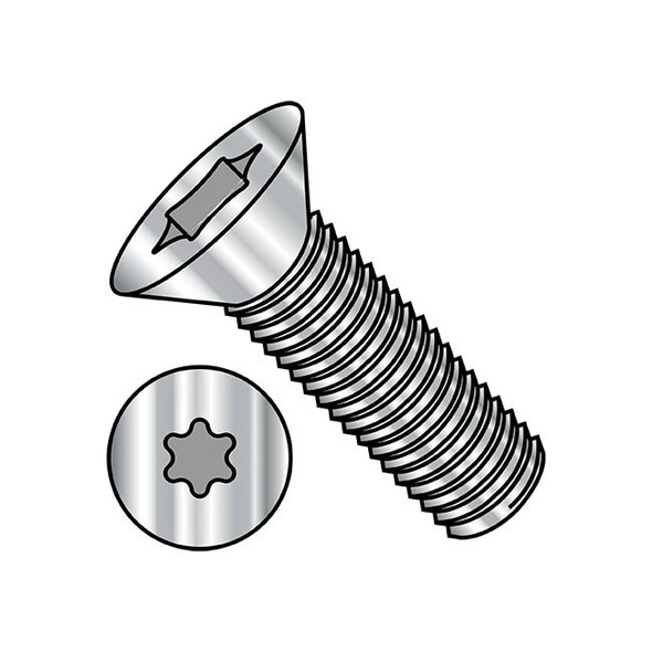 #6-32 x 1/2 in Torx Flat Machine Screw, Plain Stainless Steel, 5000 PK