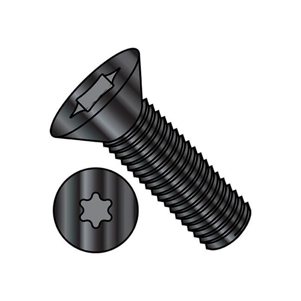 #4-40 x 1/4 in Torx Flat Machine Screw, Black Oxide Steel, 10000 PK