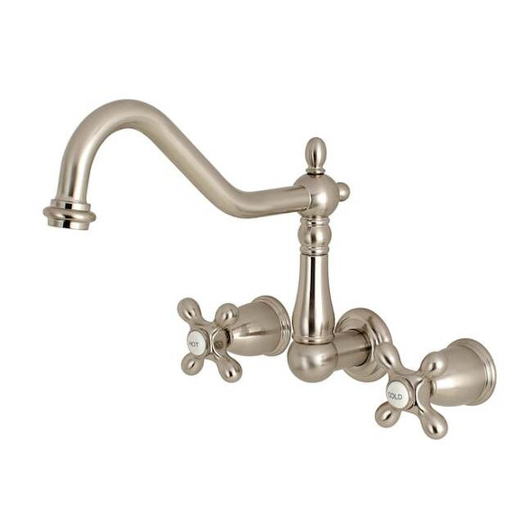 Kingston Brass Roman Tub Faucet, Brushed Nickel, Wall Mount KS1028AX